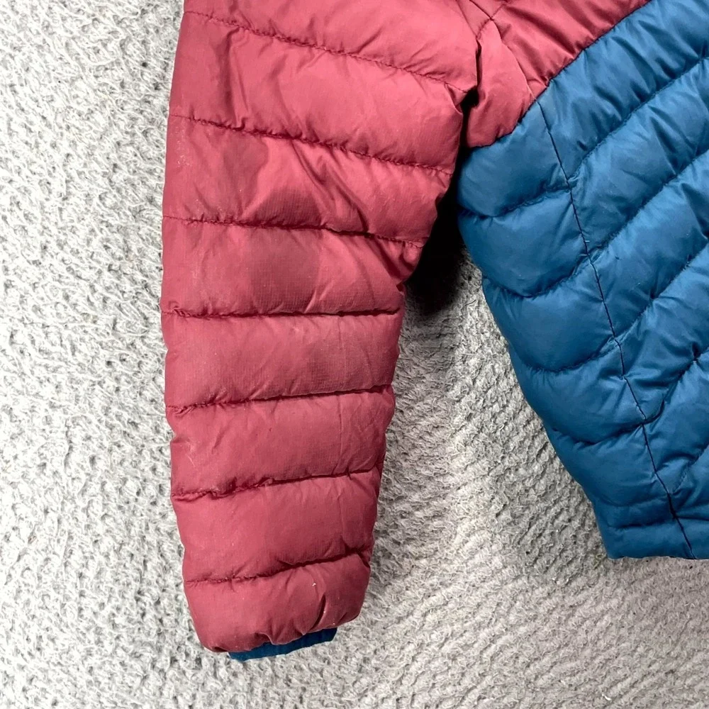 Patagonia Reversible Down Sweater Hoody Jacket Girls 5-7 Puffer Windproof Travel